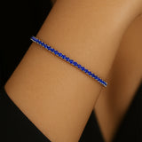 Natural Tanzanite 2mm Tennis Bracelet: 14k Rose Gold Bridal Jewelry