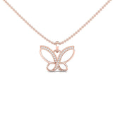 Aura Butterfly Diamond Gold Necklace - GeumJewels