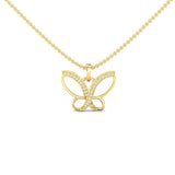 Aura Butterfly Diamond Gold Necklace - GeumJewels