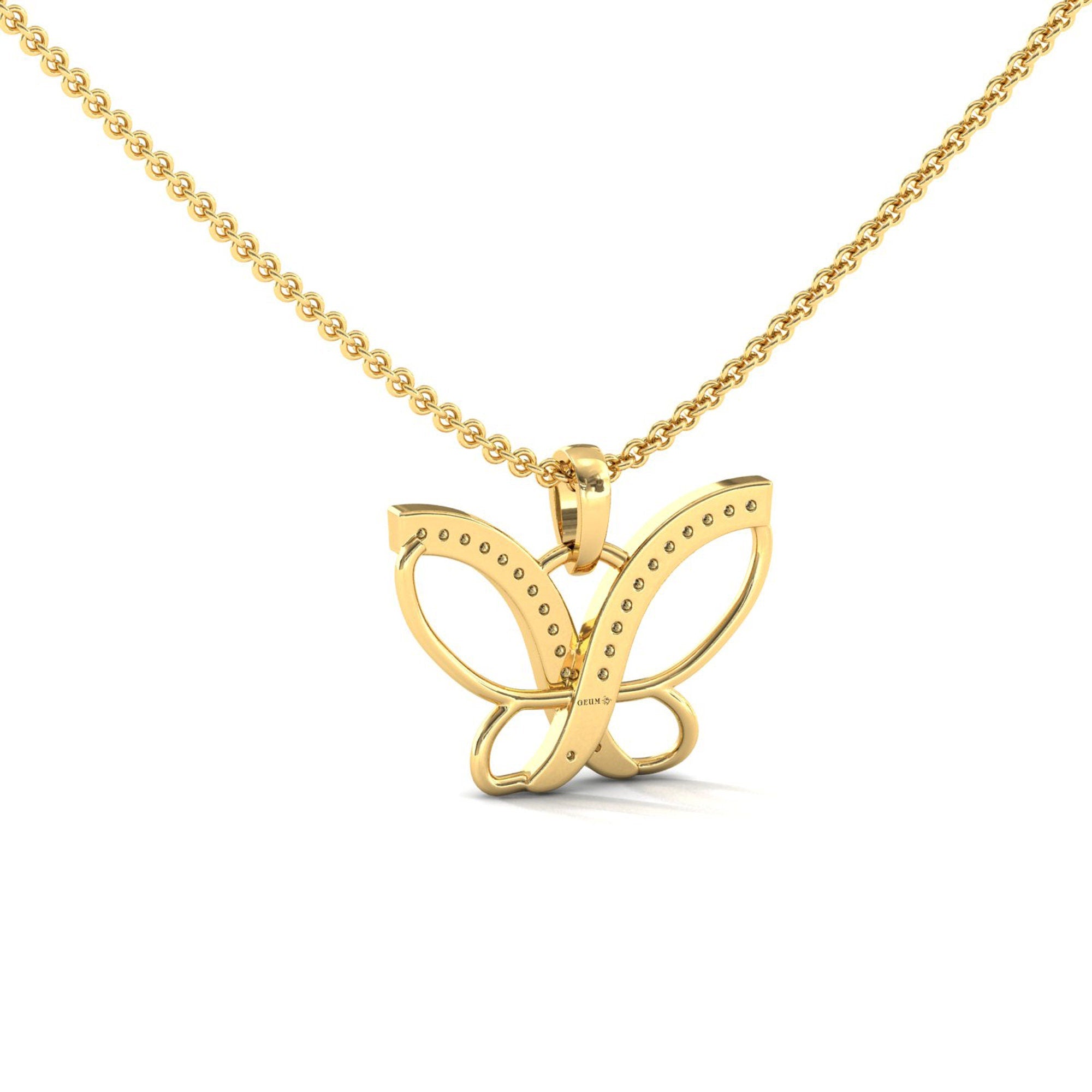 Aura Butterfly Diamond Gold Necklace - GeumJewels