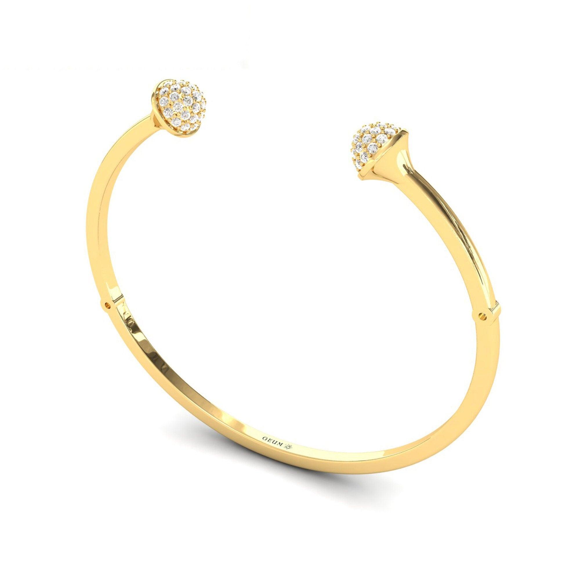 Real Diamond Cut Bracelet, Custom Gold Bracelet for Girls, White/Yellow Gold Bracelet, Rose Gold Bracelet - GeumJewels