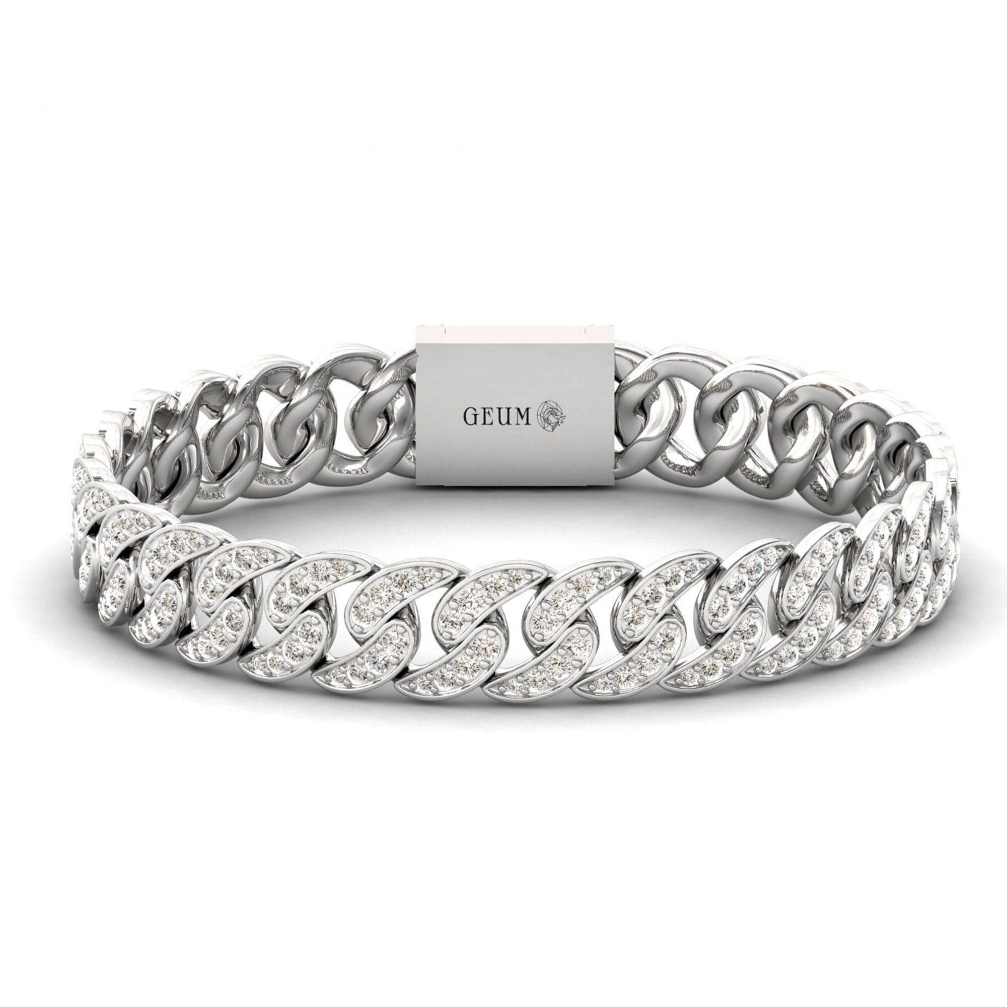 Handmade Rose Gold Cut Bracelet,10kt 14kt 18kt Thin Gold Chain Bracelet, Real Diamond Bracelet - GeumJewels