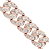 Handmade Rose Gold Cut Bracelet,10kt 14kt 18kt Thin Gold Chain Bracelet, Real Diamond Bracelet - GeumJewels