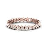 Handmade Rose Gold Cut Bracelet,10kt 14kt 18kt Yellow/White Gold Bracelet, Real Diamond Designer Bracelet - GeumJewels