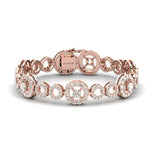Solid Gold Diamond Designer Round Bracelet - GeumJewels