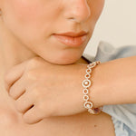 Solid Gold Diamond Designer Round Bracelet - GeumJewels