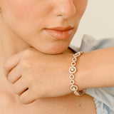 Solid Gold Diamond Designer Round Bracelet - GeumJewels