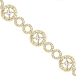 Solid Gold Diamond Designer Round Bracelet - GeumJewels