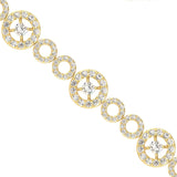Solid Gold Diamond Designer Round Bracelet - GeumJewels