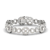 Solid Gold Diamond Designer Round Bracelet - GeumJewels