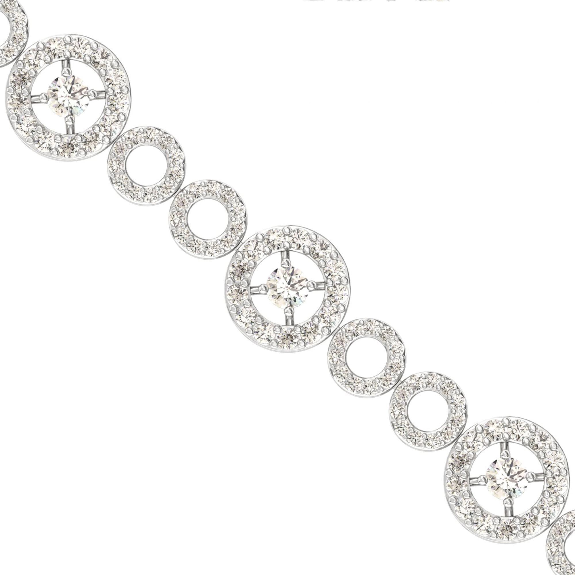 Solid Gold Diamond Designer Round Bracelet - GeumJewels
