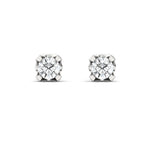 Genuine Diamond Chunky Earrings, Rose Gold Bridal Earrings, 10kt 14kt 18kt Yellow White Gold Earring - GeumJewels
