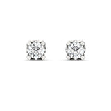 Genuine Diamond Chunky Earrings, Rose Gold Bridal Earrings, 10kt 14kt 18kt Yellow White Gold Earring - GeumJewels