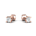 Genuine Diamond Chunky Earrings, Rose Gold Bridal Earrings, 10kt 14kt 18kt Yellow White Gold Earring - GeumJewels
