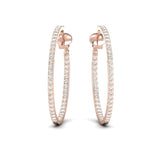10kt 14kt 18kt Gold Bangle Earrings, Rose Gold Bangle Earrings, Real Diamond Fashion Earrings - GeumJewels