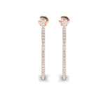 10kt 14kt 18kt Gold Bangle Earrings, Rose Gold Bangle Earrings, Real Diamond Fashion Earrings - GeumJewels