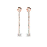 10kt 14kt 18kt Gold Bangle Earrings, Rose Gold Bangle Earrings, Real Diamond Fashion Earrings - GeumJewels