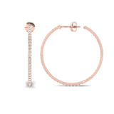 10kt 14kt 18kt Gold Bangle Earrings, Rose Gold Bangle Earrings, Real Diamond Fashion Earrings - GeumJewels