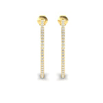 10kt 14kt 18kt Gold Bangle Earrings, Rose Gold Bangle Earrings, Real Diamond Fashion Earrings - GeumJewels