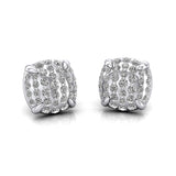 Pave Set Diamond Dainty Stud Earrings - GeumJewels