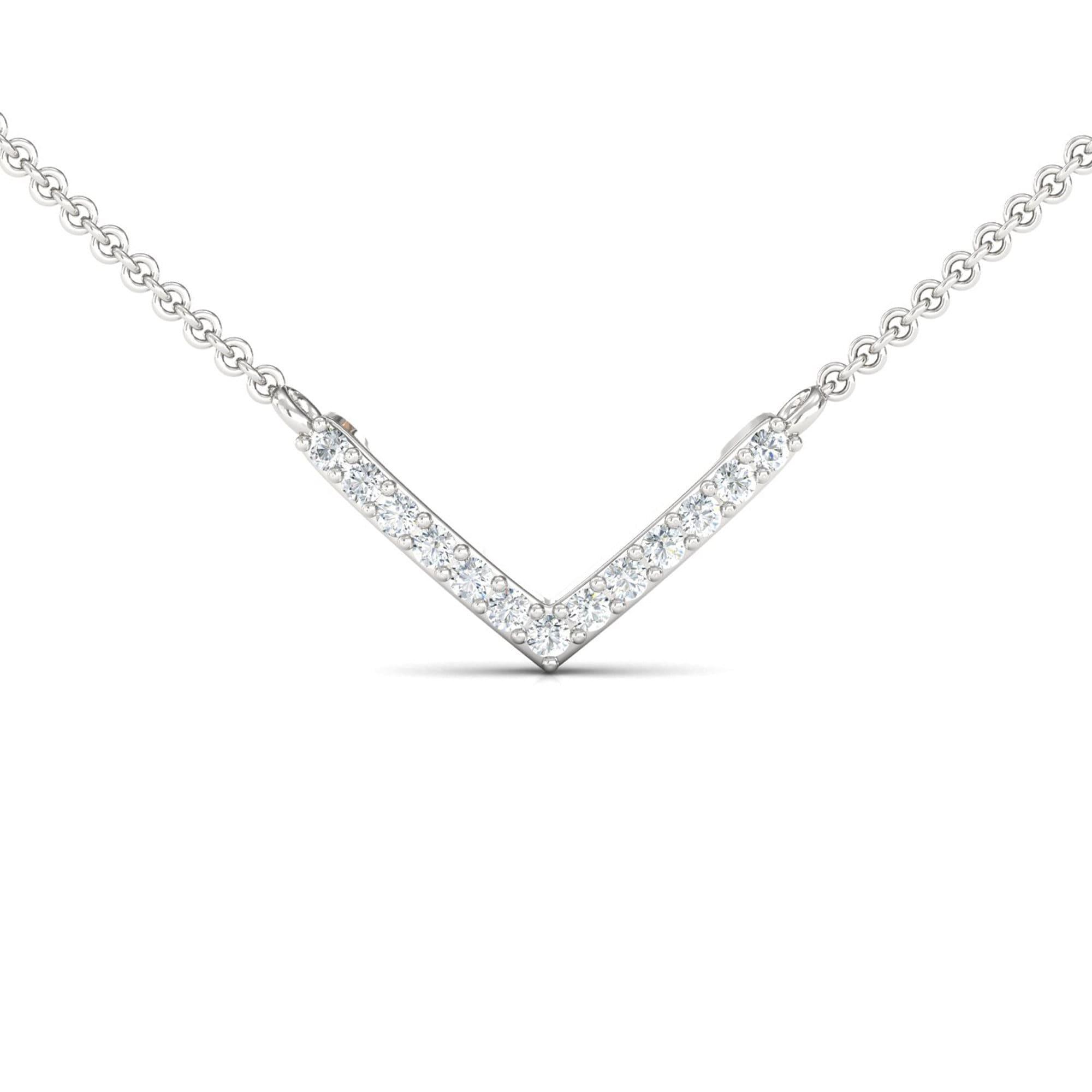 Elegant White Diamond Pendant, White Yellow Gold Pendant, Personalised Rose Gold Necklace - GeumJewels