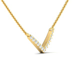 Elegant White Diamond Pendant, White Yellow Gold Pendant, Personalised Rose Gold Necklace - GeumJewels
