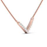 Elegant White Diamond Pendant, White Yellow Gold Pendant, Personalised Rose Gold Necklace - GeumJewels