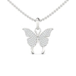 Elegant 18Kt Gold Butterfly Pendant, Natural Diamond Butterfly Pendant - GeumJewels