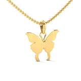 Elegant 18Kt Gold Butterfly Pendant, Natural Diamond Butterfly Pendant - GeumJewels