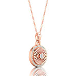 Dainty Halo Diamond Evil Eye Pendant - GeumJewels