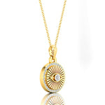Dainty Halo Diamond Evil Eye Pendant - GeumJewels