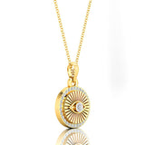 Dainty Halo Diamond Evil Eye Pendant - GeumJewels