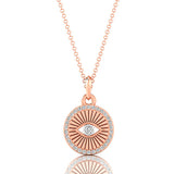 Dainty Halo Diamond Evil Eye Pendant - GeumJewels