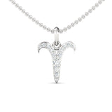 Elegant Aries Zodiac Pendant, 14kt White Gold Pendant, Personalized Natural Diamond Pendant - GeumJewels