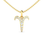 Elegant Aries Zodiac Pendant, 14kt White Gold Pendant, Personalized Natural Diamond Pendant - GeumJewels