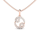 Elegant Cancer Zodiac Pendant, 18Kt Solid Yellow Gold Pendant Necklace, Unique Diamond Pendant - GeumJewels