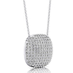 Cushion Shaped Diamond Cluster Gold Necklace - GeumJewels