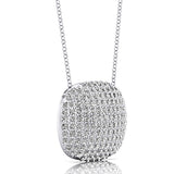 Cushion Shaped Diamond Cluster Gold Necklace - GeumJewels