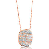 Cushion Shaped Diamond Cluster Gold Necklace - GeumJewels