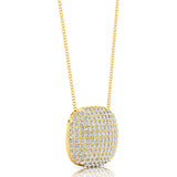 Cushion Shaped Diamond Cluster Gold Necklace - GeumJewels