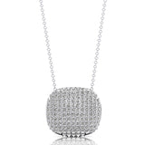Cushion Shaped Diamond Cluster Gold Necklace - GeumJewels