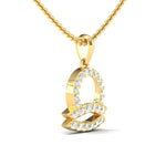 Elegant 18kt Gold Libra Zodiac Pendant, Handmade Solid Gold Pendant, Unique Diamond Pendant - GeumJewels