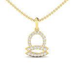Elegant 18kt Gold Libra Zodiac Pendant, Handmade Solid Gold Pendant, Unique Diamond Pendant - GeumJewels