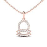 Elegant 18kt Gold Libra Zodiac Pendant, Handmade Solid Gold Pendant, Unique Diamond Pendant - GeumJewels