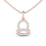 Elegant 18kt Gold Libra Zodiac Pendant, Handmade Solid Gold Pendant, Unique Diamond Pendant - GeumJewels