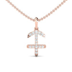 Handmade Sagittarius Zodiac Pendant, 18Kt Solid Gold Pendant Necklace, Unique Diamond Pendant - GeumJewels