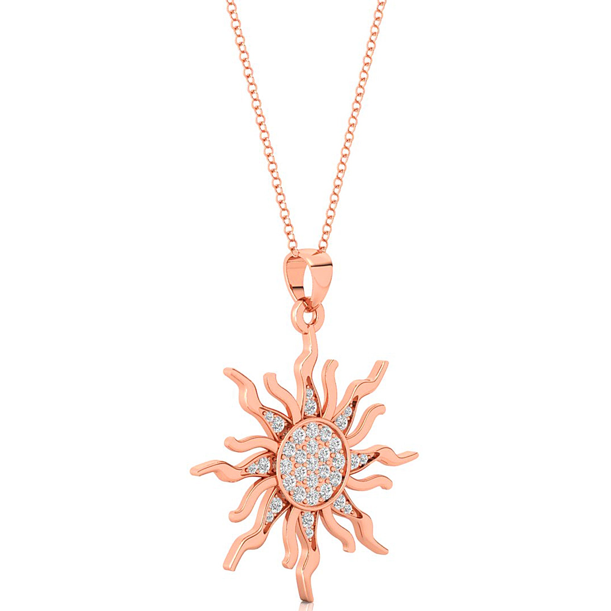 Shinning Sun Diamond Celestial Pendant - GeumJewels
