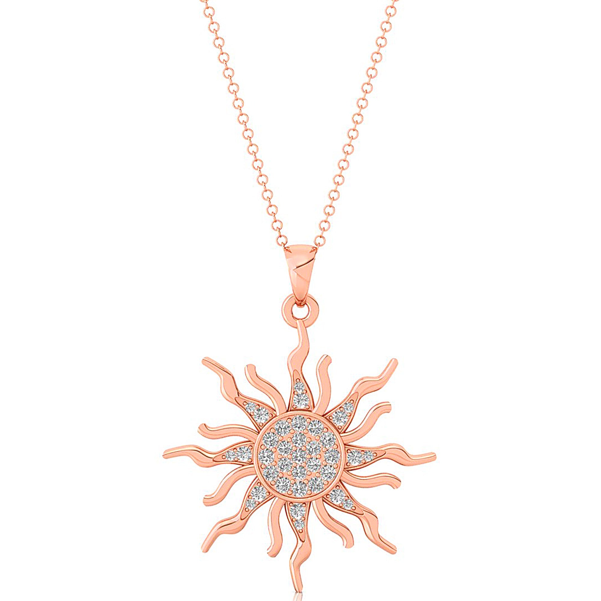 Shinning Sun Diamond Celestial Pendant - GeumJewels