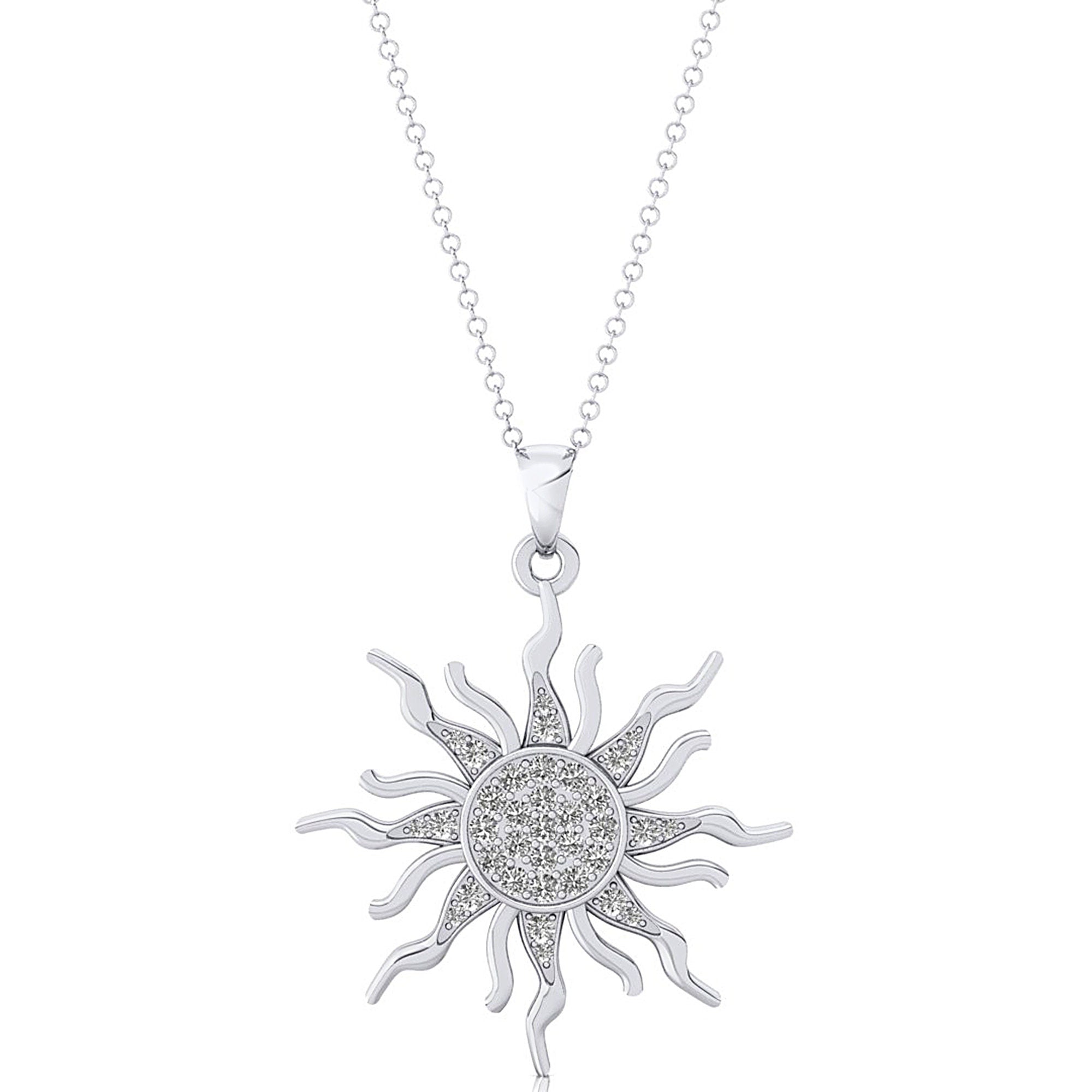 Shinning Sun Diamond Celestial Pendant - GeumJewels