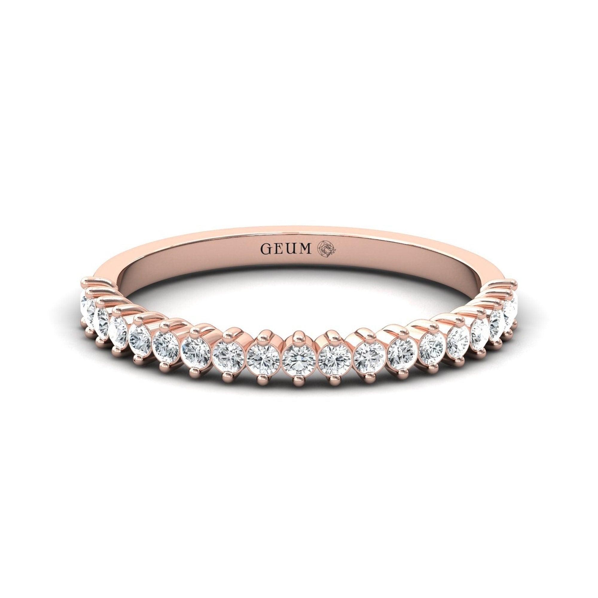 10kt 14kt 18kt Solid Gold Ring, Natural Diamonds Gold Ring, Elegant Diamond Proposal Ring - GeumJewels
